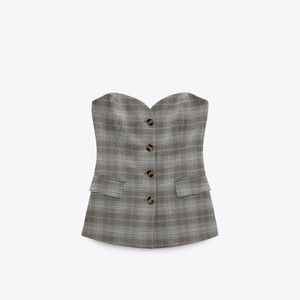 Zara plaid bustier top